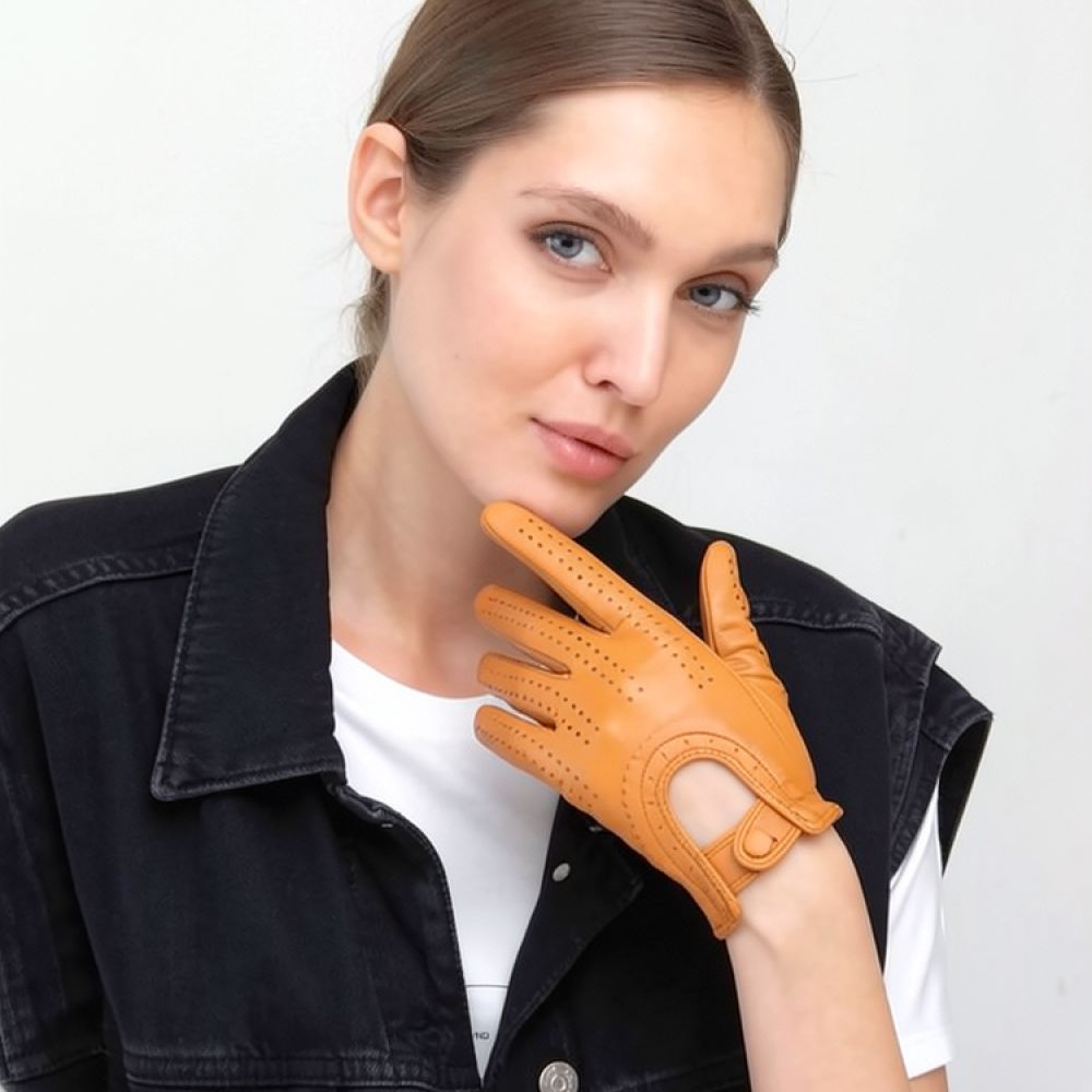 Cycling Commute Essentials - Şık Kadın Deri Eldivenleri, İnce Kuzu
